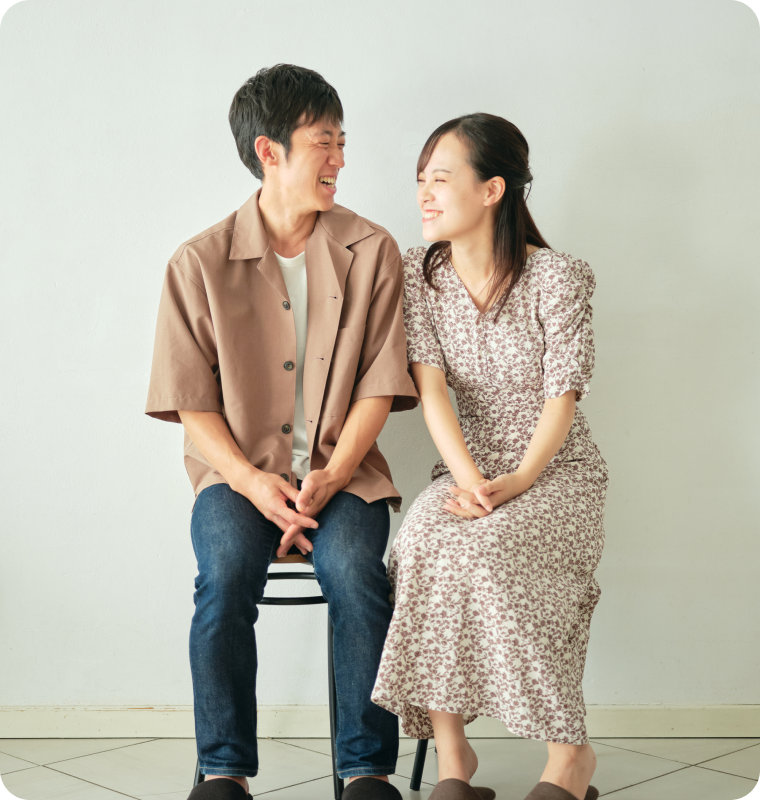 成立したカップルの写真
